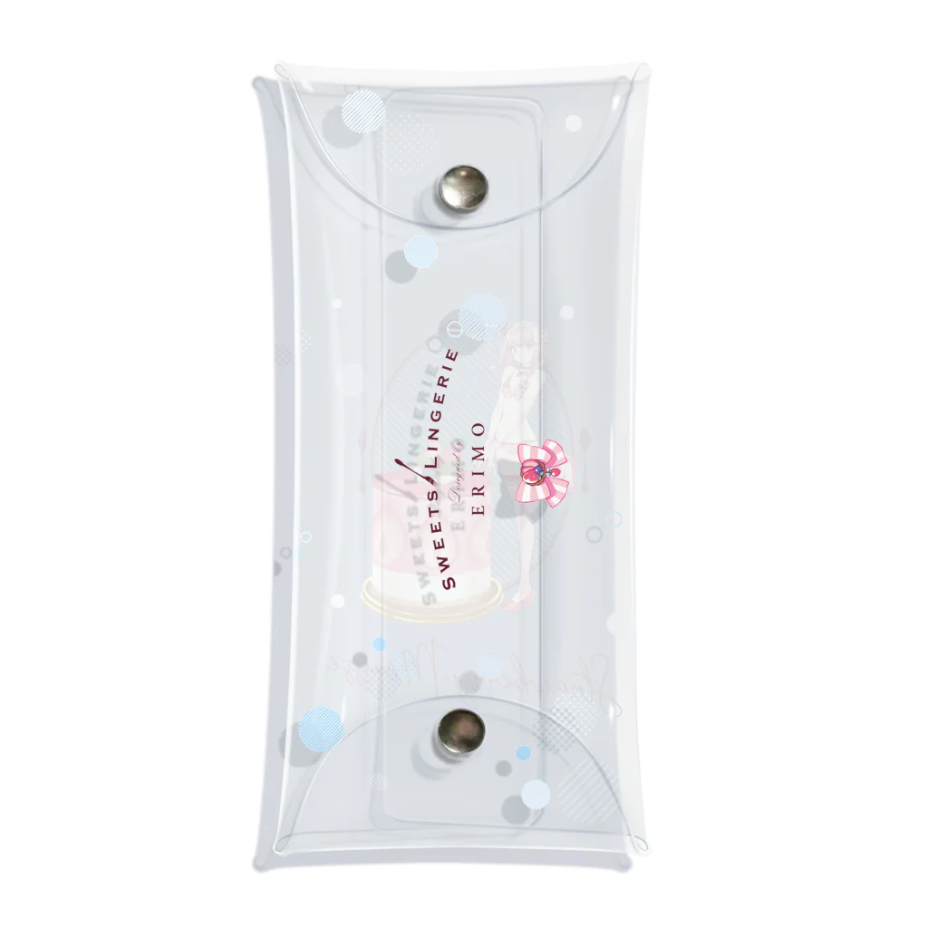 ERIMO–WORKSのSweets Lingerie clear multi case "Strawberry Mousse"  Clear Multipurpose Case