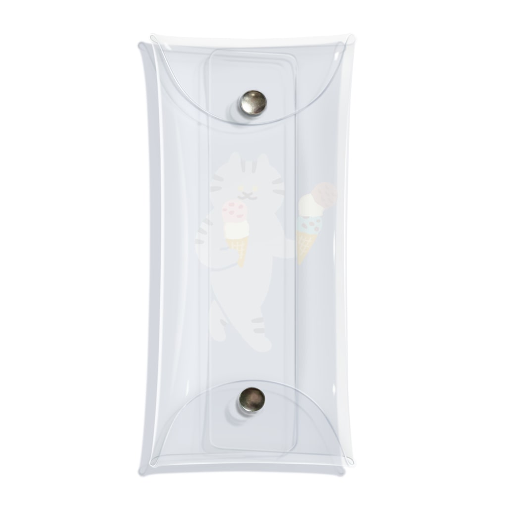 SUIMINグッズのお店のアイスクリームを慎重に運ぶねこ Clear Multipurpose Case