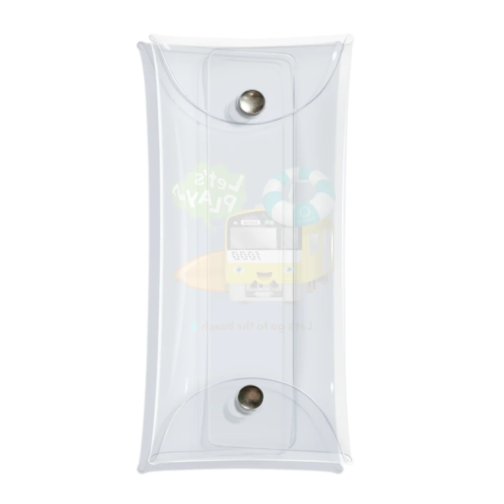 Train Kids! SOUVENIR SHOPの黄色い電車 「 海へ行こう 」 Clear Multipurpose Case