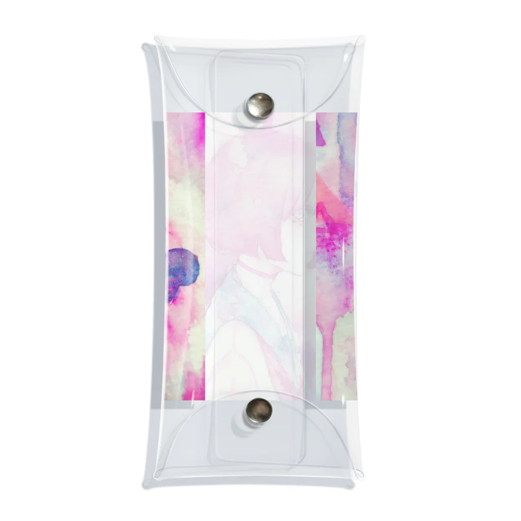 mooの水彩少女 Clear Multipurpose Case