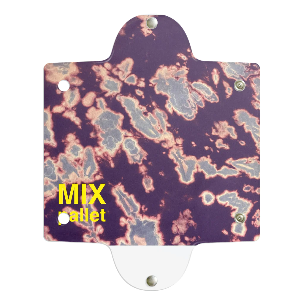Mix pallet りょうのタイダイ染めプリント　紫 クリアマルチケース