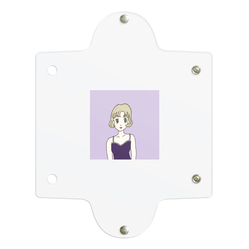 Hinanochin.shopのMs. Blonde Short Hair Clear Multipurpose Case