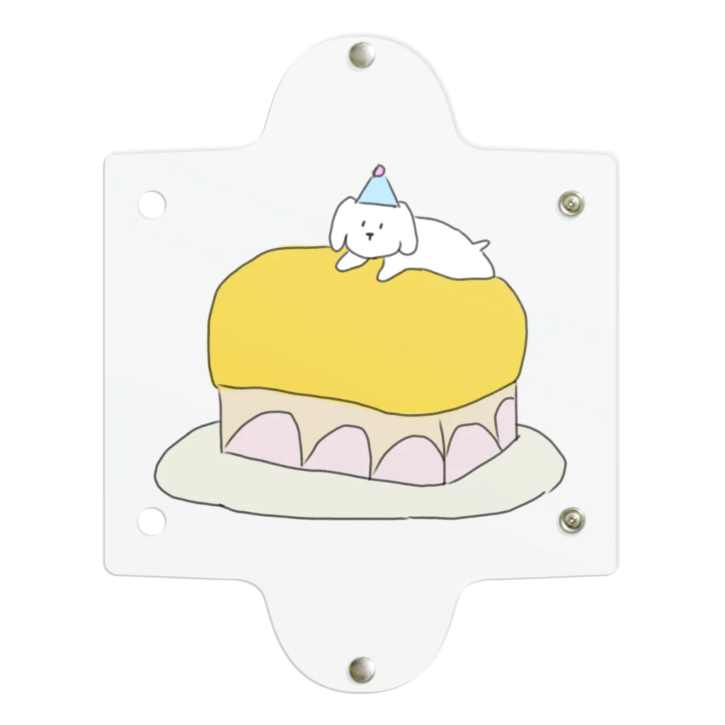 みにゆん　ねこのLovely puppy cake クリアマルチケース