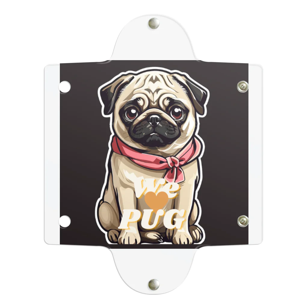 LEONのWe♥PUG　ブラック（パグ大好き！） Clear Multipurpose Case