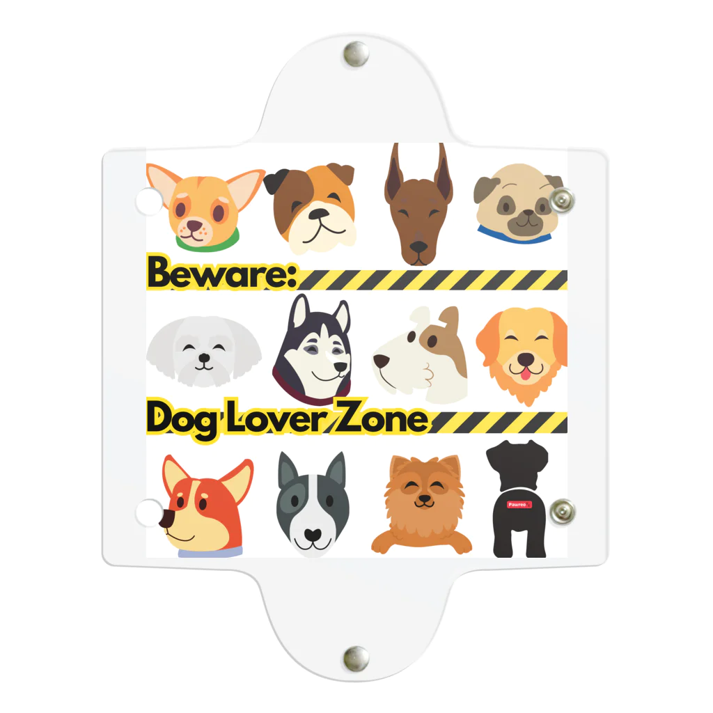 BarkingBeatsのBeware: Dog Lover Zone Clear Multipurpose Case