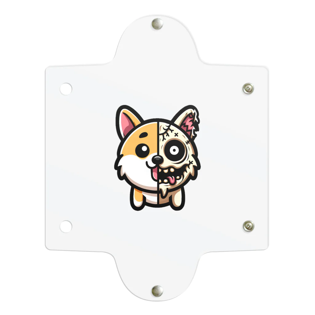 Mine-1のかわいい芝犬グッズ　ゾンビ化 クリアマルチケース