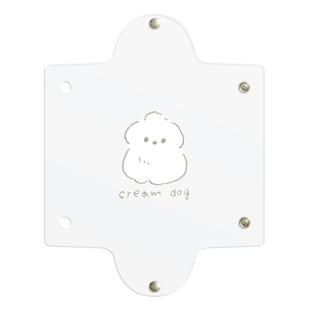 suzumaruのcream dog クリアマルチケース