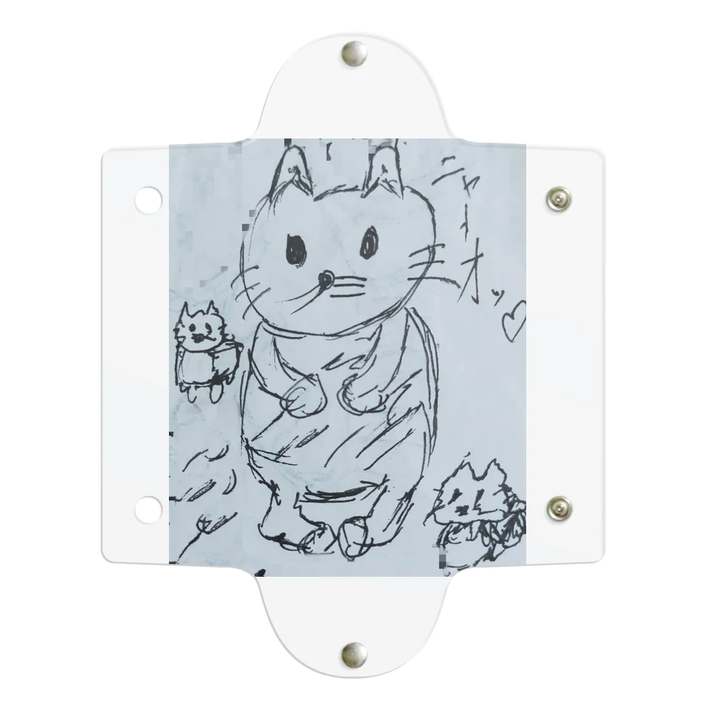 宇宙黒猫キョロちゃんの謎の画伯が描いた宇宙黒猫キョロちゃん Clear Multipurpose Case