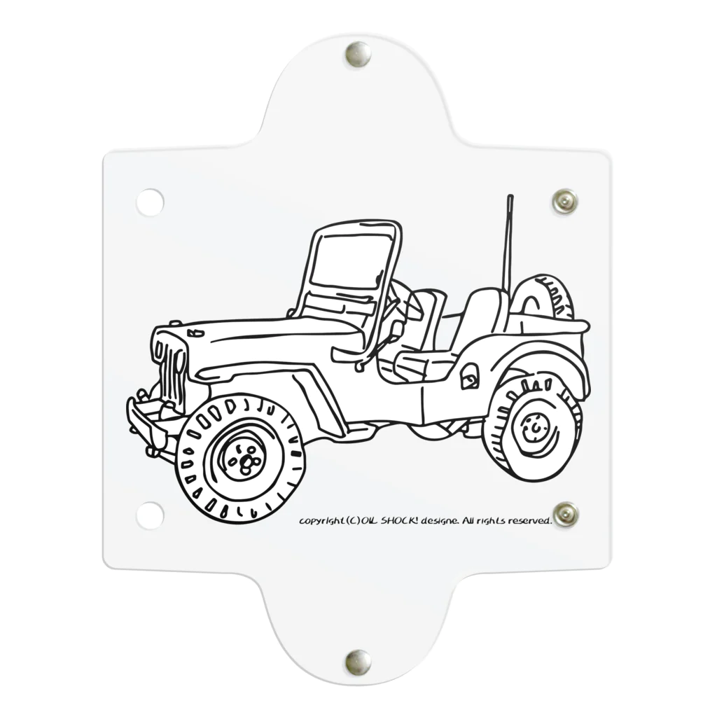 ファンシーTシャツ屋のJeep イラスト ライン画 Clear Multipurpose Case