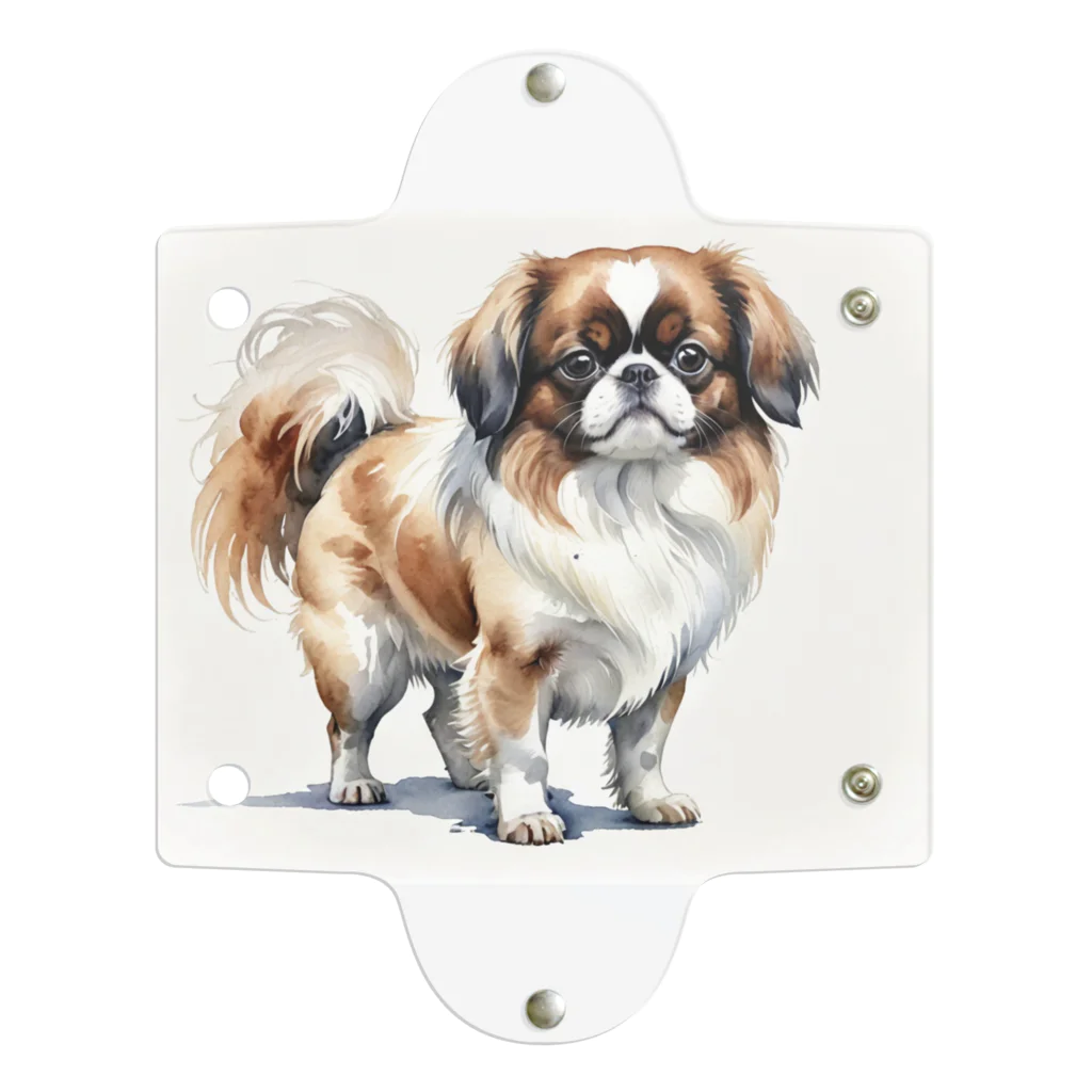 Animal Illustration shopのチン　Japanese Chin　水彩画風 Clear Multipurpose Case