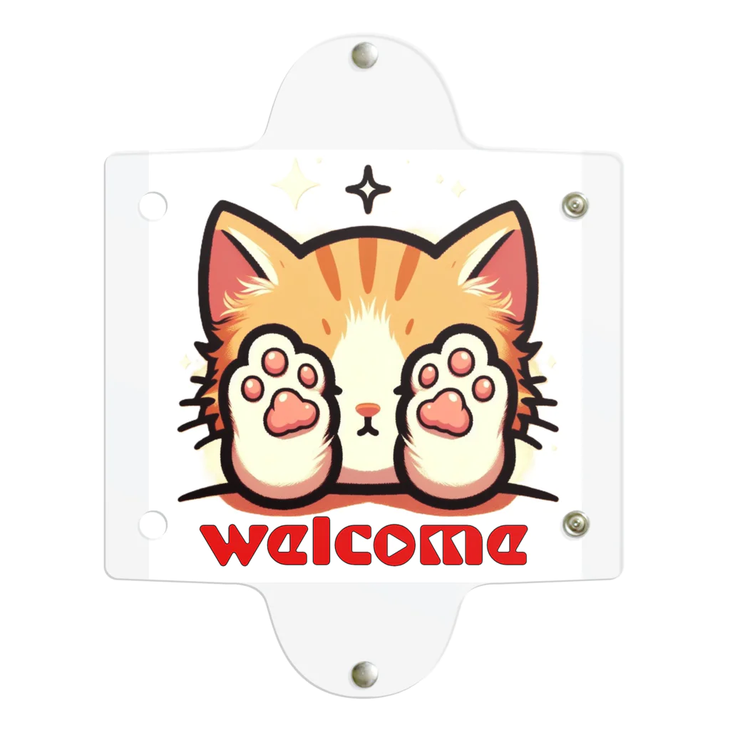 kk-welcomeの肉球で目隠し猫ちゃん Clear Multipurpose Case