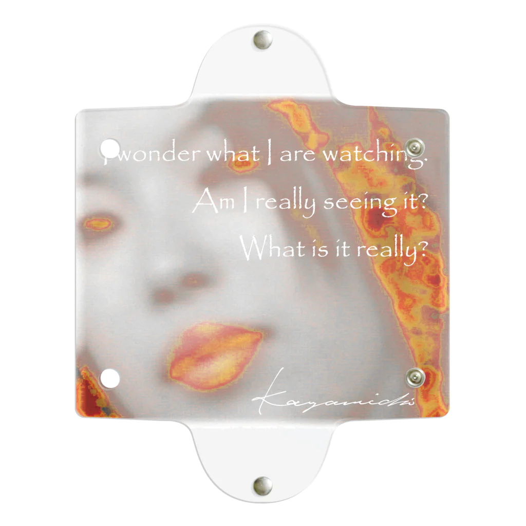 Kazumichi Otsubo's Souvenir departmentの A woman looking down ~ with text Clear Multipurpose Case