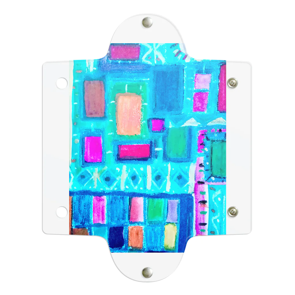hirakoARTのターコイズスクエア クリアマルチケース