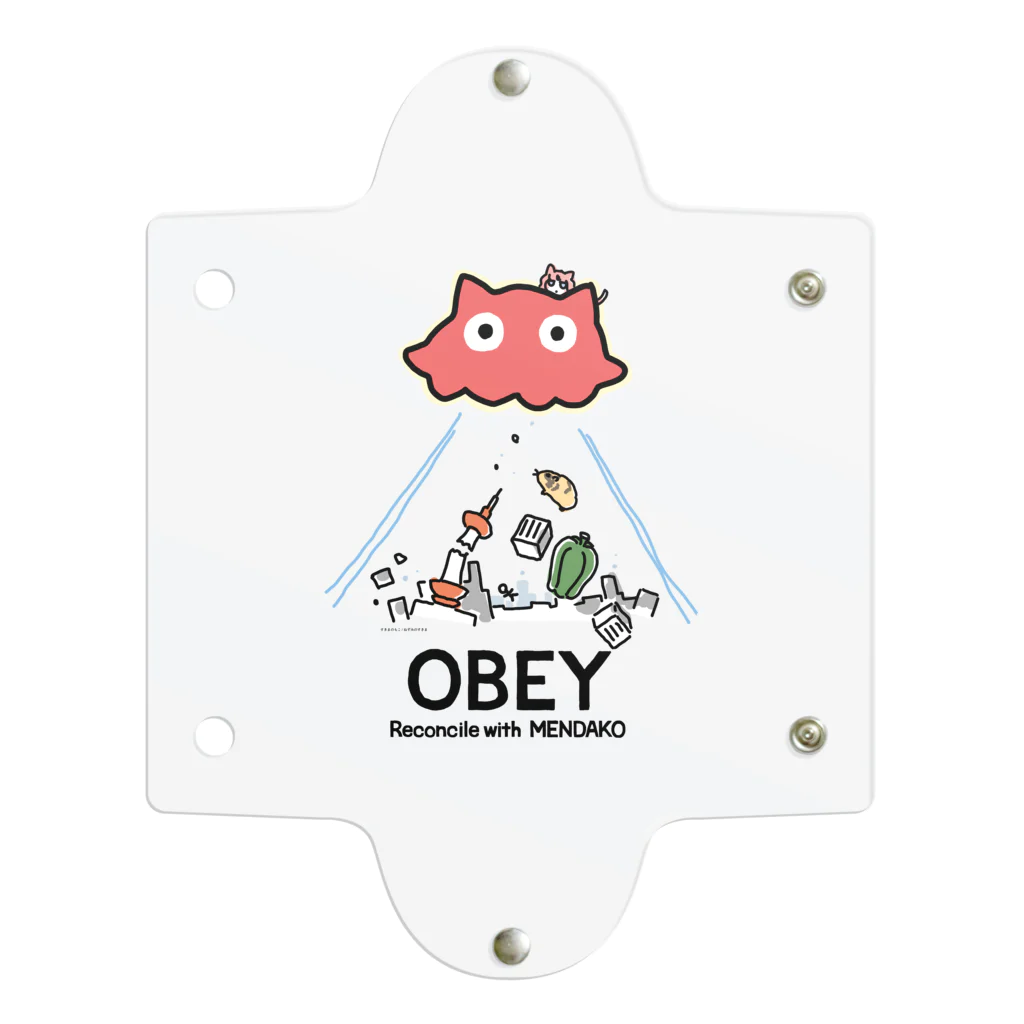 ねずみのすきまのめんだこちゃん OBEY (淡色用)  クリアマルチケース