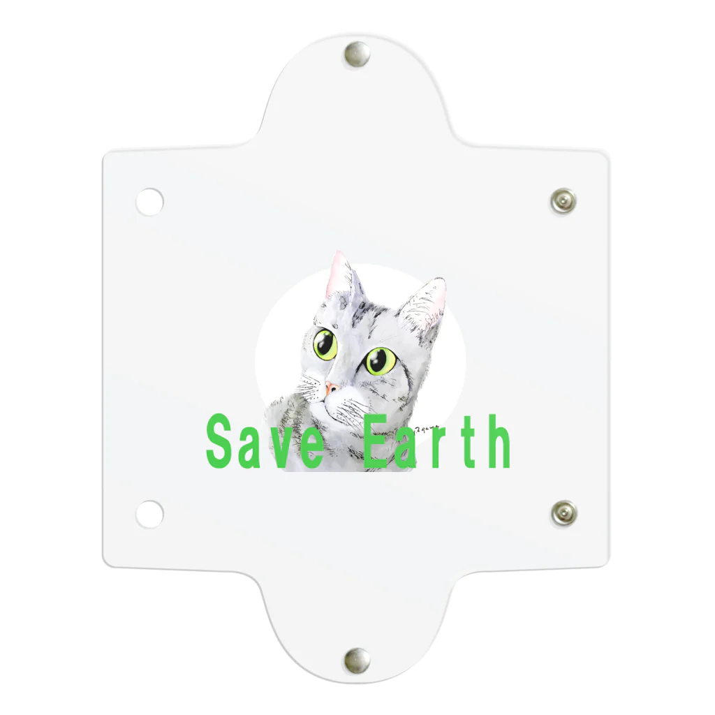 2gawaのねこさん to 白い月 save the earth Clear Multipurpose Case