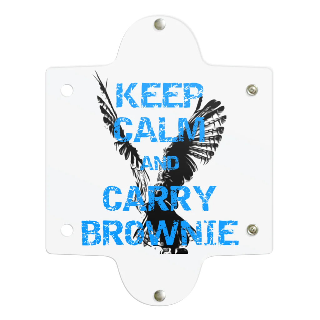 座敷ふくろうのKEEP CALM AND CARRY BROWNIE クリアマルチケース