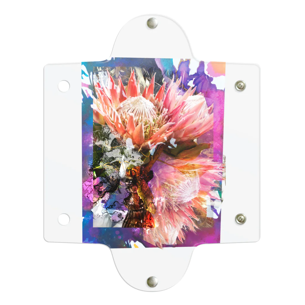 hugging love ＋《ハギング ラブ プラス》の+ Fete des fleurs 01《king Protea》 Clear Multipurpose Case