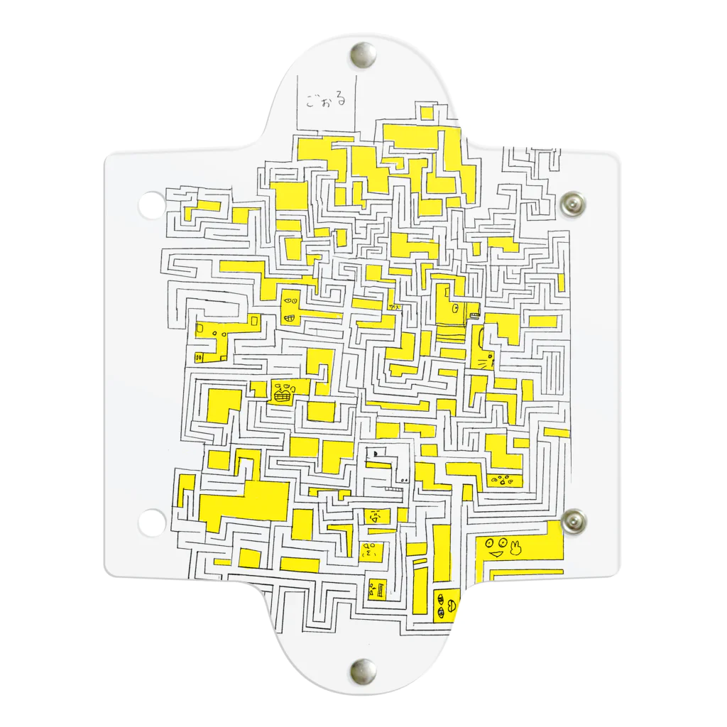 daikonmeshi's placeの手書き迷路 クリアマルチケース