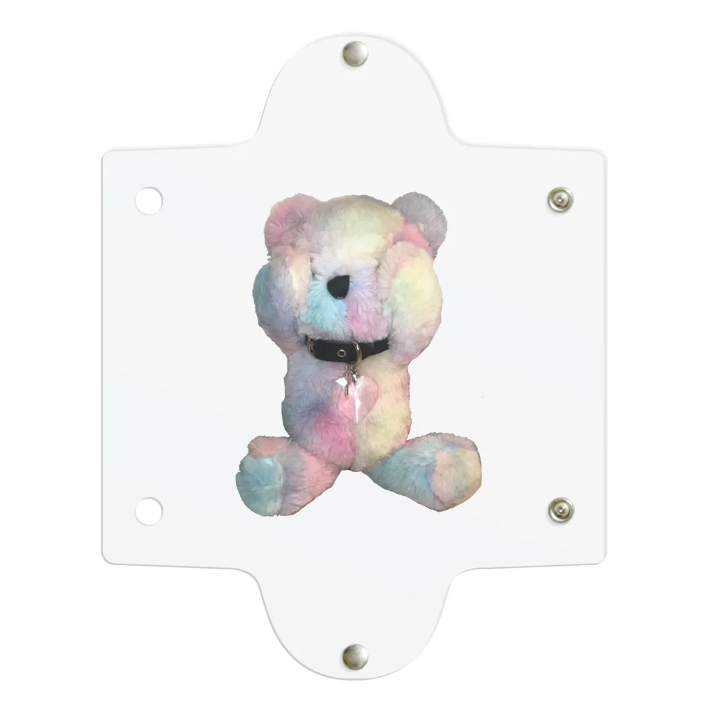 💜Salon de Lucia💜のPeek-a-boo Teddy rainbow Clear Multipurpose Case