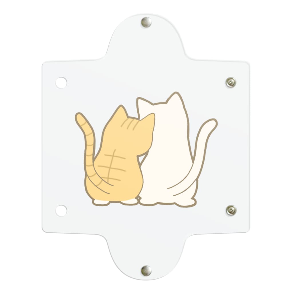 かわいいもののおみせ　いそぎんちゃくの仲良し猫の背中　茶白&白 Clear Multipurpose Case