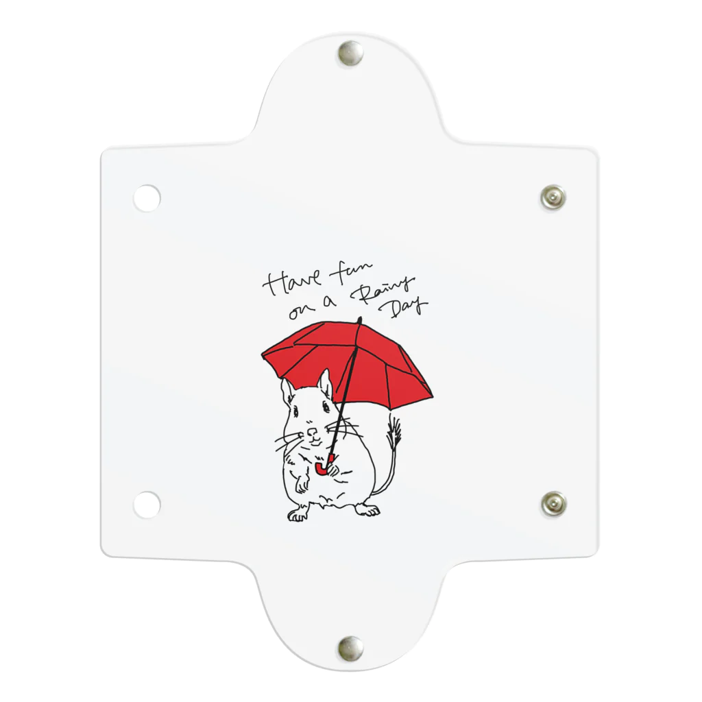 kanako-mikanのHave fun on a Rainy day (Red Umbrella) Clear Multipurpose Case