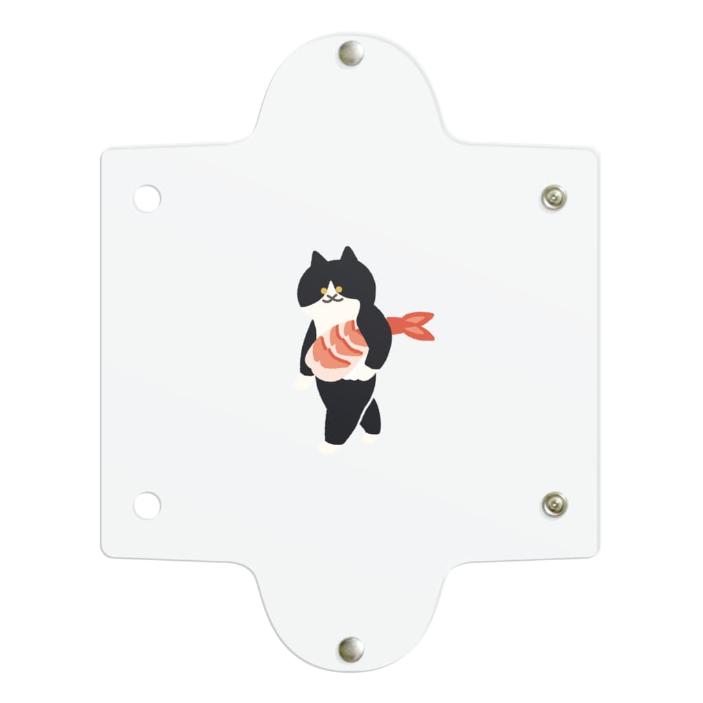 SUIMINグッズのお店の海老の握り寿司を機嫌よく運ぶねこ Clear Multipurpose Case