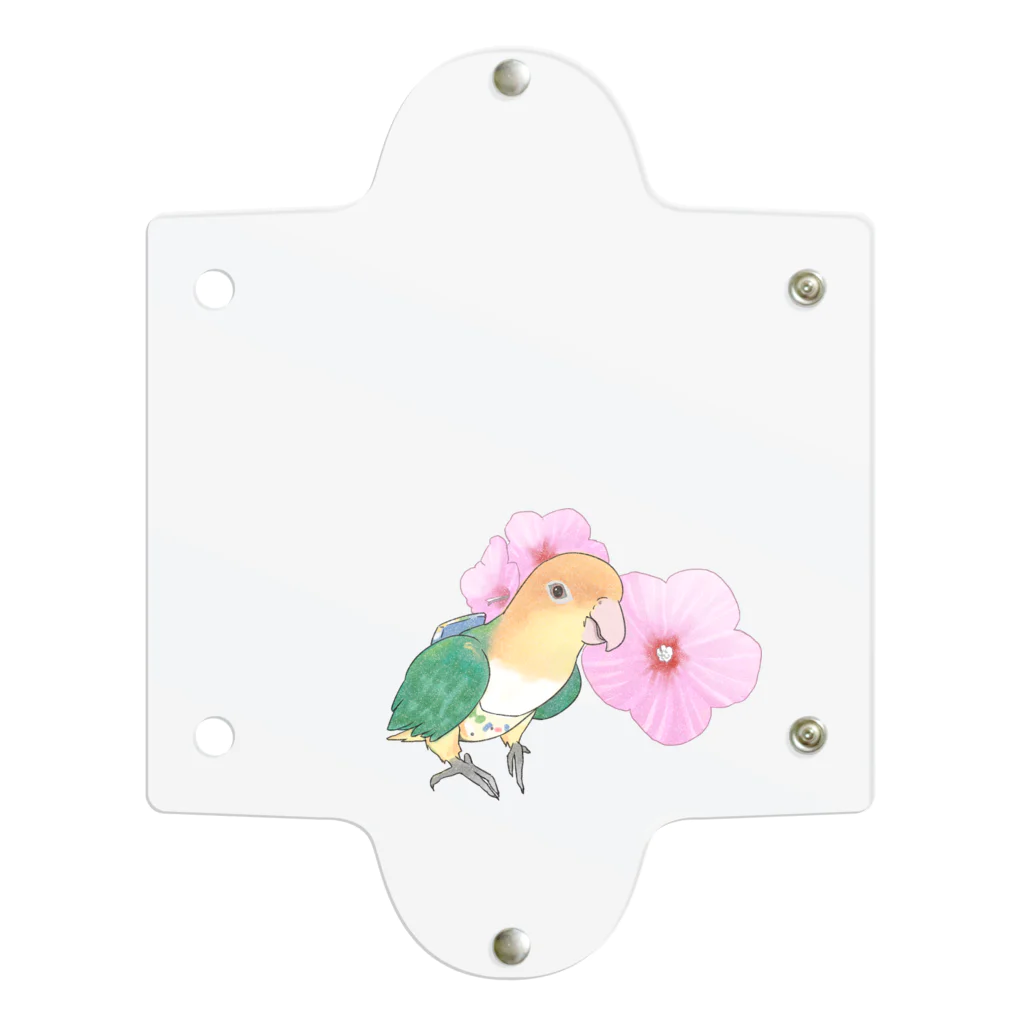 まめるりはことりのお花とシロハラインコちゃん【まめるりはことり】 Clear Multipurpose Case