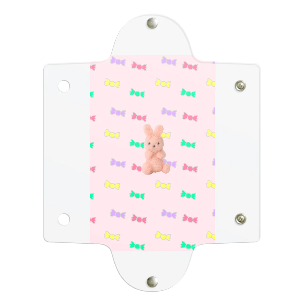 monpy shopの羊毛うさぎCANDY Clear Multipurpose Case