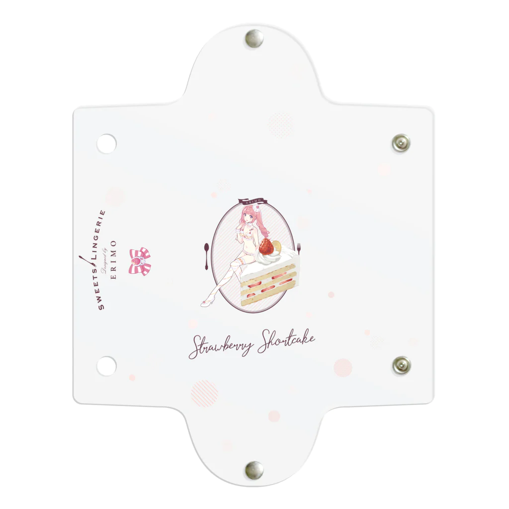 ERIMO–WORKSのSweets Lingerie clear multi case "Strawberry short cake"  Clear Multipurpose Case