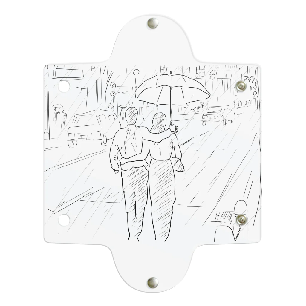 国内外の人気集結！ ☔相合傘とカップル。雨の日の街。 Clear by Case Multipurpose 絵画