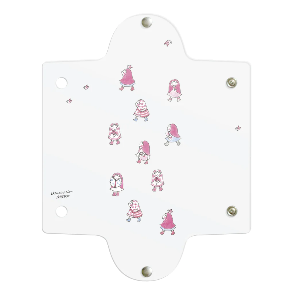 illustration akko shopのお散歩ずきんPink Clear Multipurpose Case