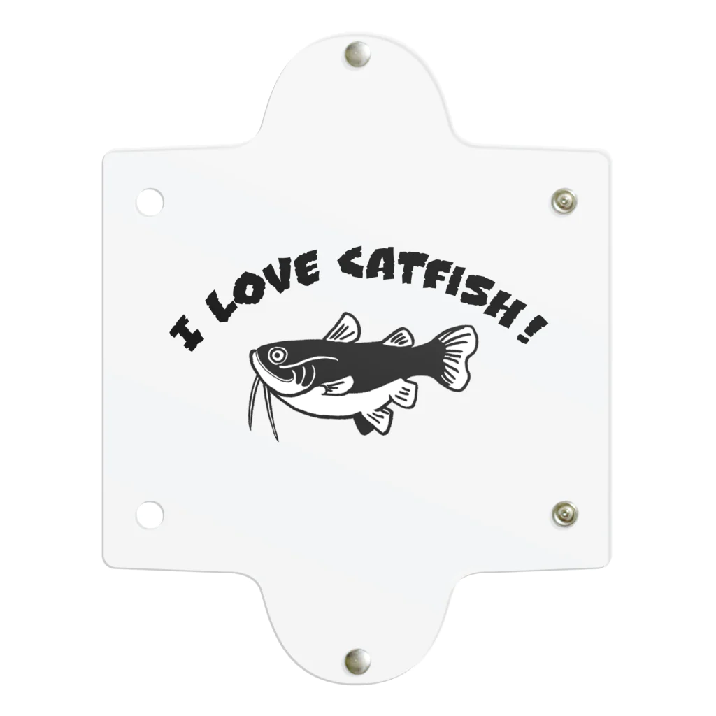 猫と魚とのI LOVE CATFISH＿BL クリアマルチケース