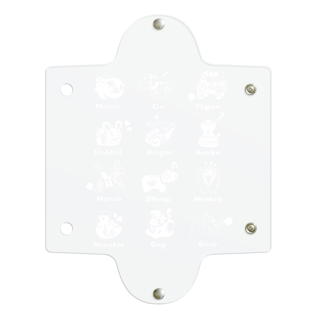 SU-KUのThe Zodiac of Fukushima(白抜き) Clear Multipurpose Case