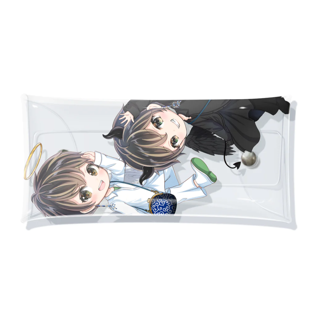 てるにゃんの天使てるにゃんと悪魔てるにゃん Clear Multipurpose Case