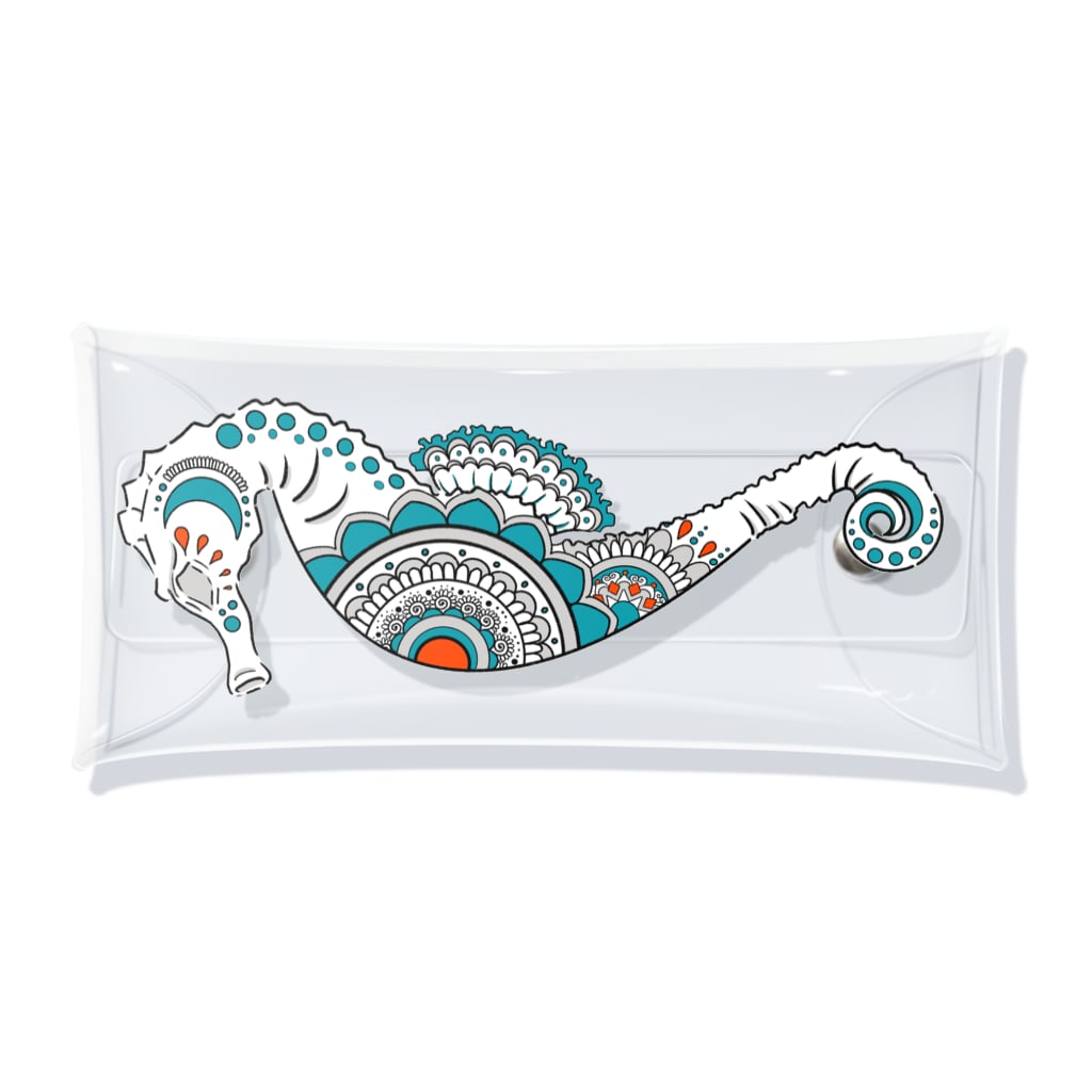 楽描き屋さんのSeahorse: White Clear Multipurpose Case