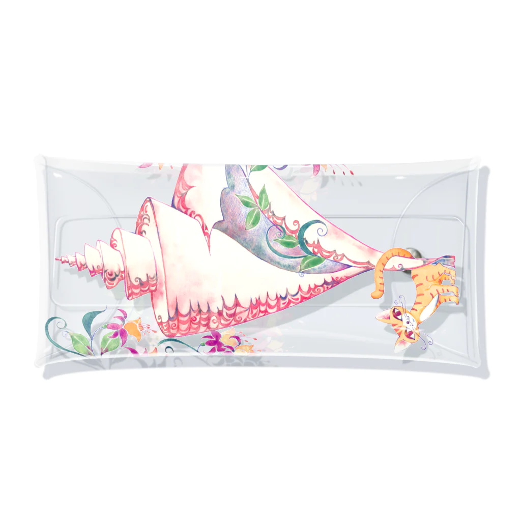 Coromoa Illustrationのトラねこくんの夏 Clear Multipurpose Case