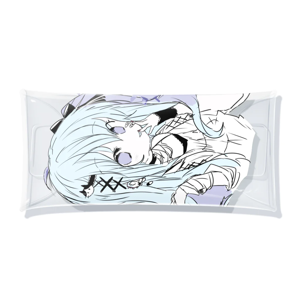 blossomの淡色青紫系女の子 Clear Multipurpose Case