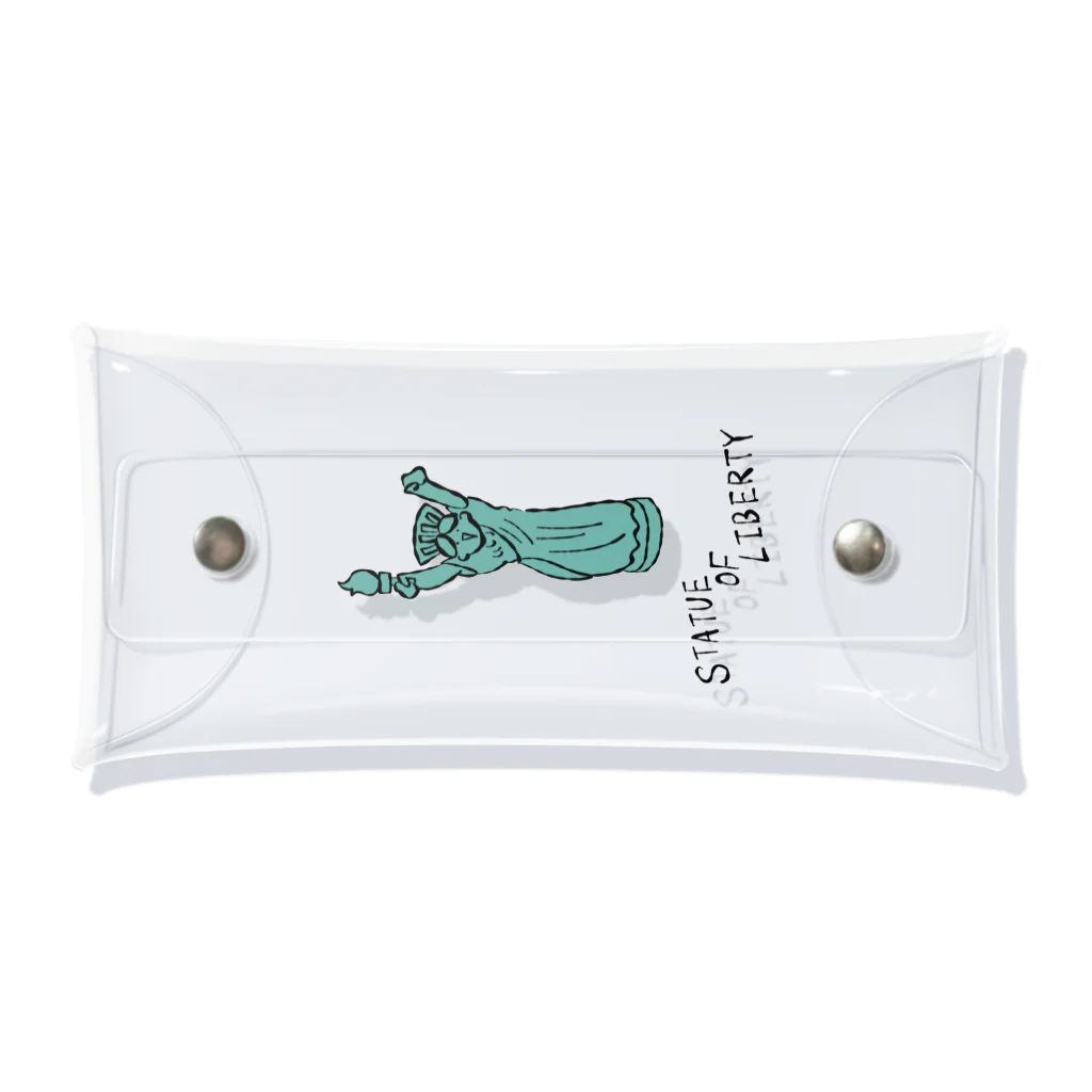 とある丸眼鏡の描き散らしのSTATUE OF LIBERTY_透明 Clear Multipurpose Case