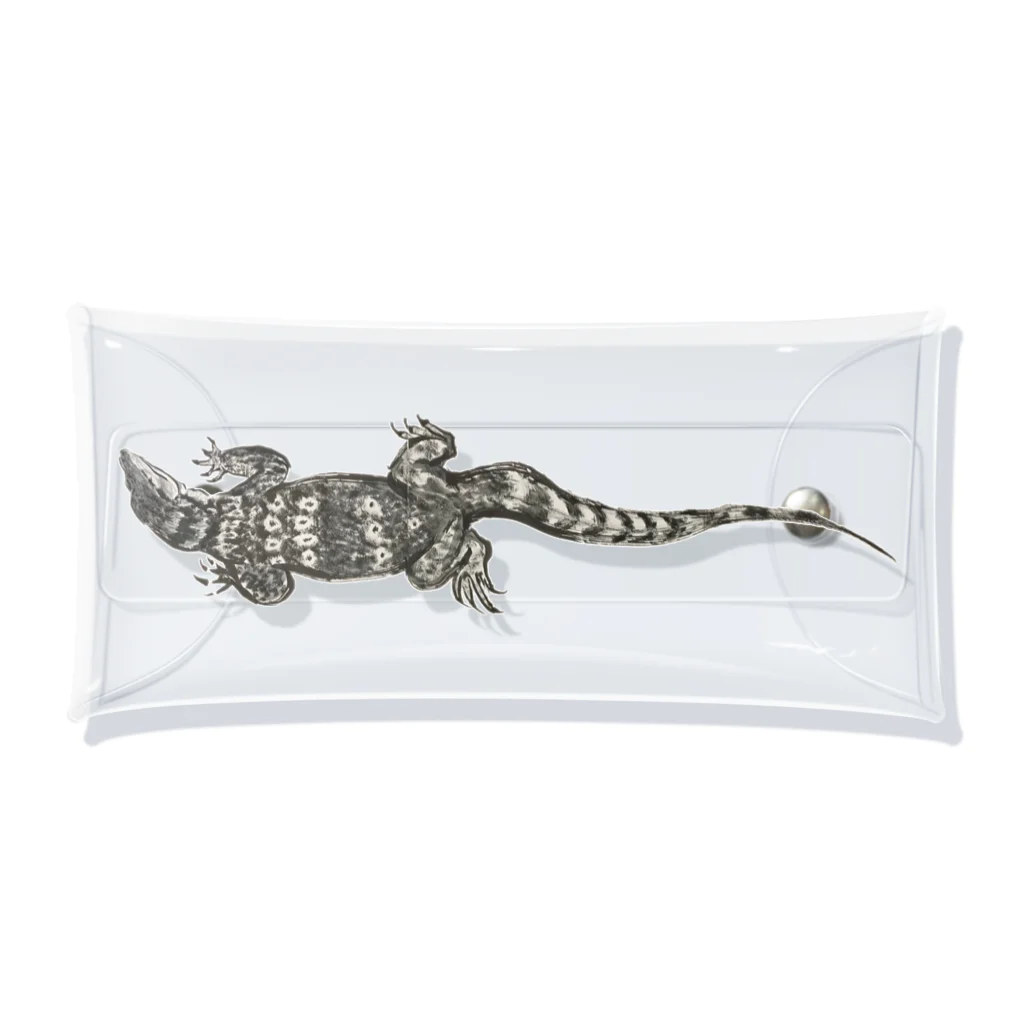 cats&reptiles cafe Odd eyeの墨(ズミ)オオトカゲグッズ。 Clear Multipurpose Case