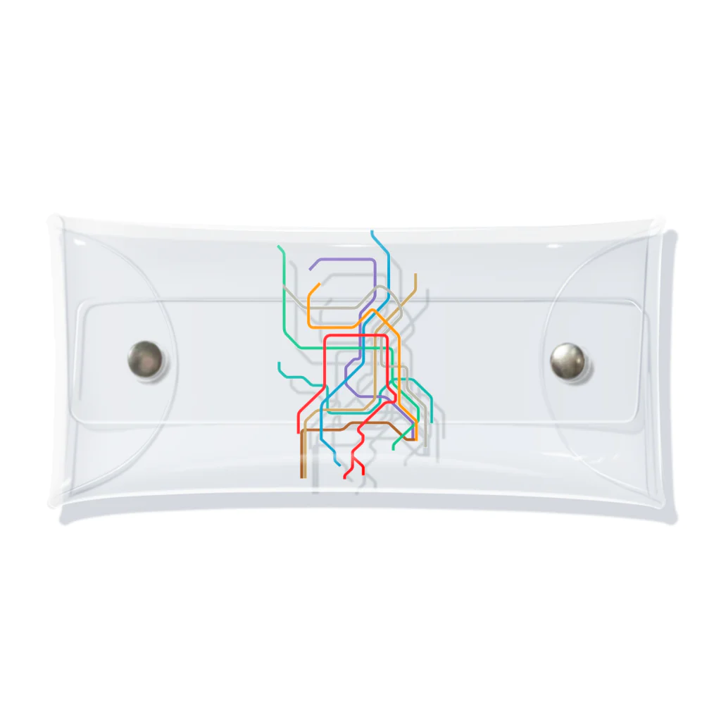 DRIPPEDの東京メトロ路線図-TOKYO METRO-東京地下鉄路線図- Clear Multipurpose Case