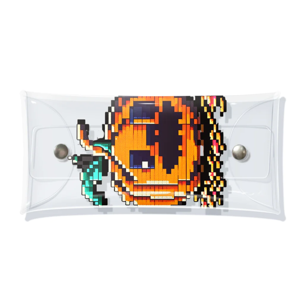 朱音琴音のドット絵のハロウィンかぼちゃのおばけ Clear Multipurpose Case