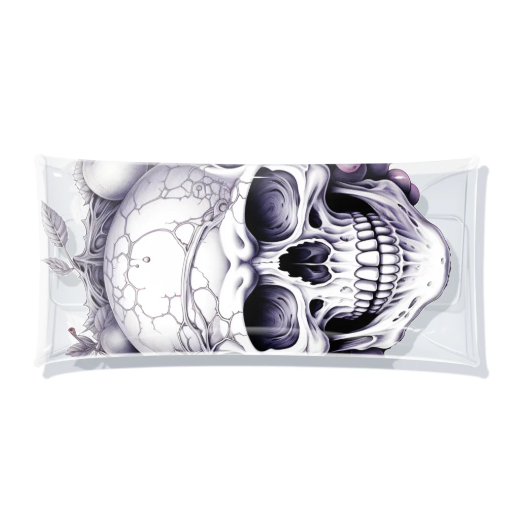 LCOMLのフルーツに囲まれたSKULL Clear Multipurpose Case