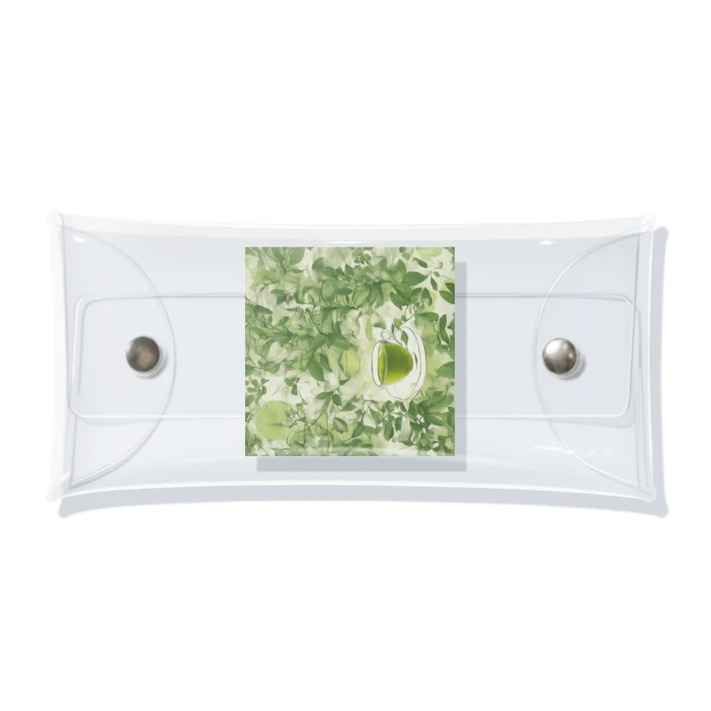 千裕アトリエ（いつもありがとう）のグリーンティーのアート　green tea art Clear Multipurpose Case