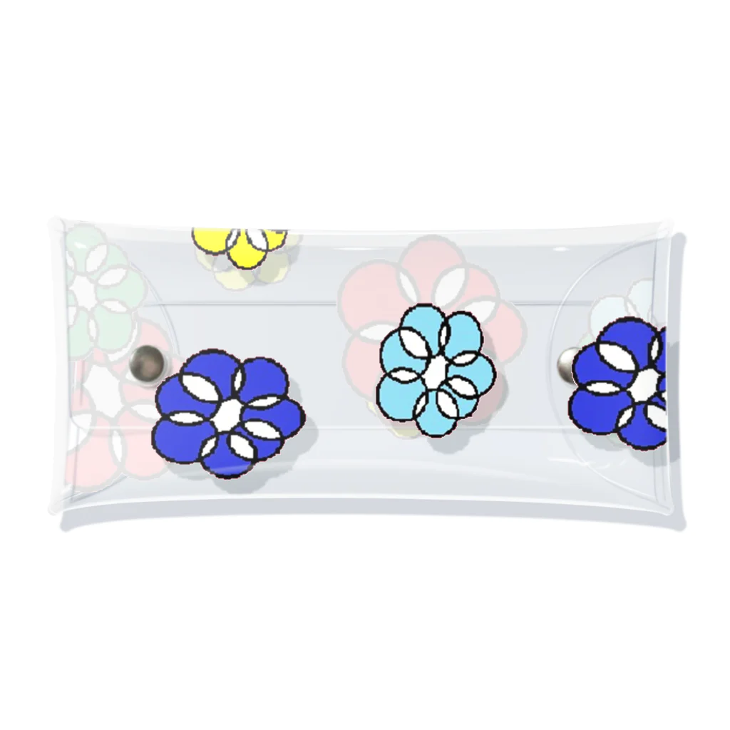 🐸かえるさんと仲間たち🐸のまるまる花 Clear Multipurpose Case