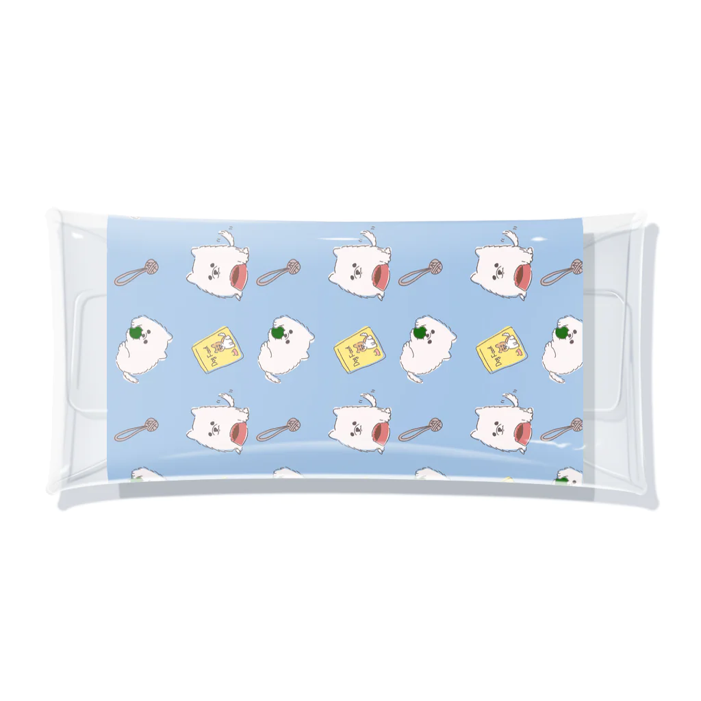 F_Illust_shopの白ぽめちゃんのパターンイラスト Clear Multipurpose Case