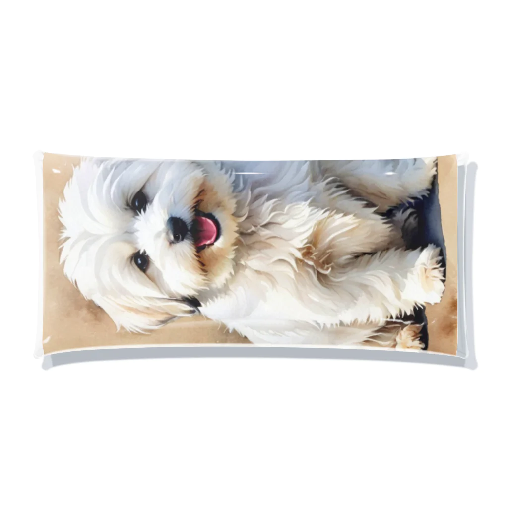 Animal Illustration shopのコトン・ド・テュレアール　Coton de Tulear　水彩画風 クリアマルチケース