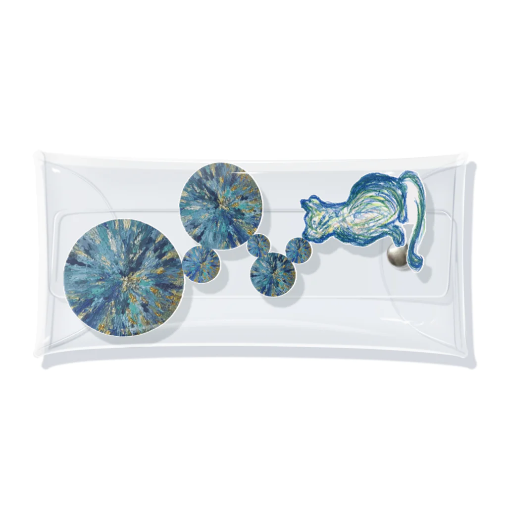 T-Art Gallery 【ART】のBubble Cat Clear Multipurpose Case