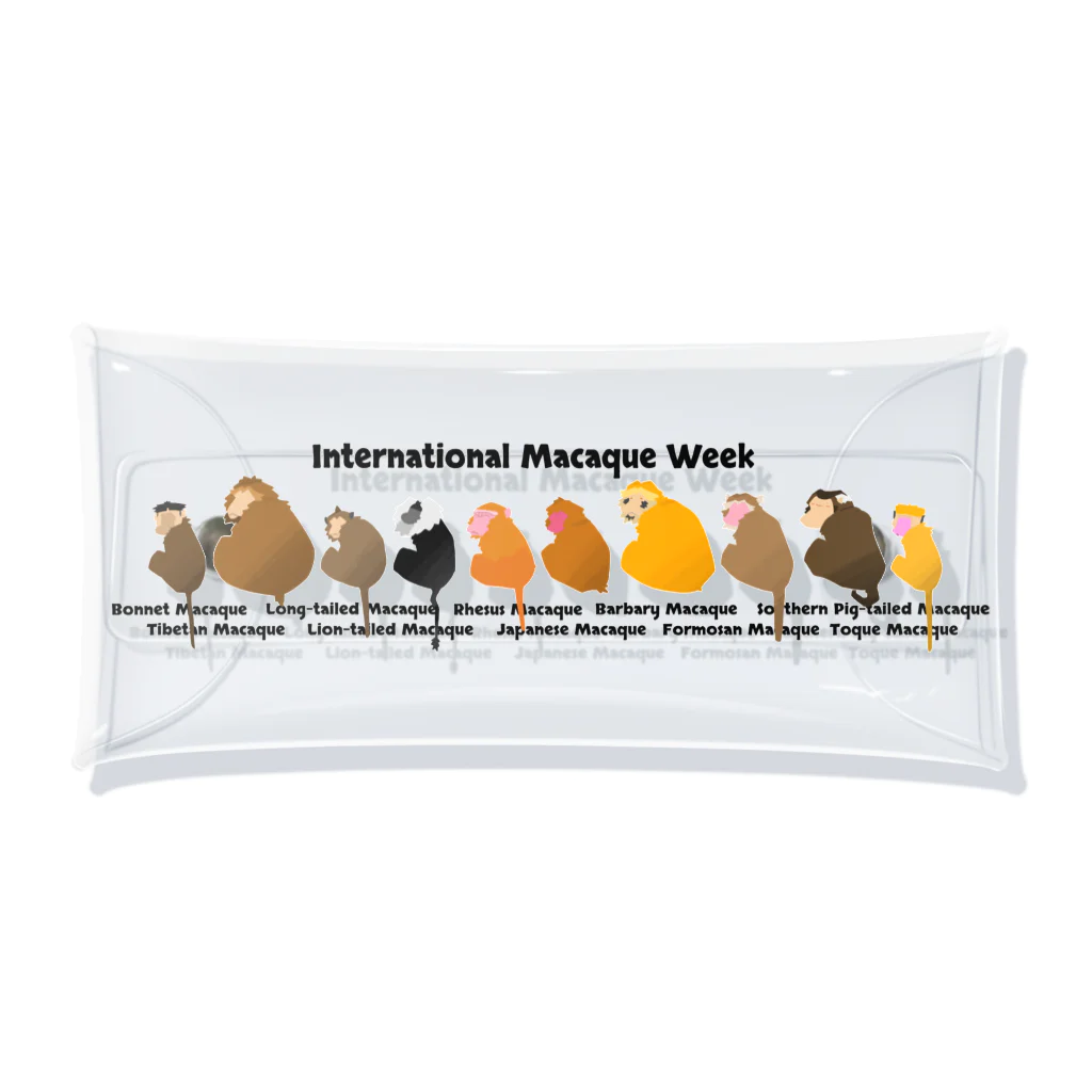 日本モンキーセンター期間限定ショップの国際マカク週間～International Macaque Week～2024 クリアマルチケース