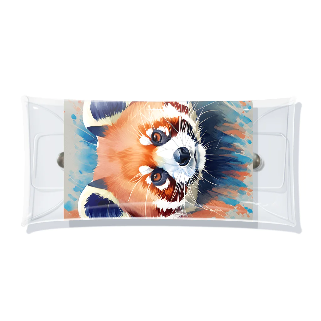 WithRedPandaの水彩風レッサーパンダ Clear Multipurpose Case