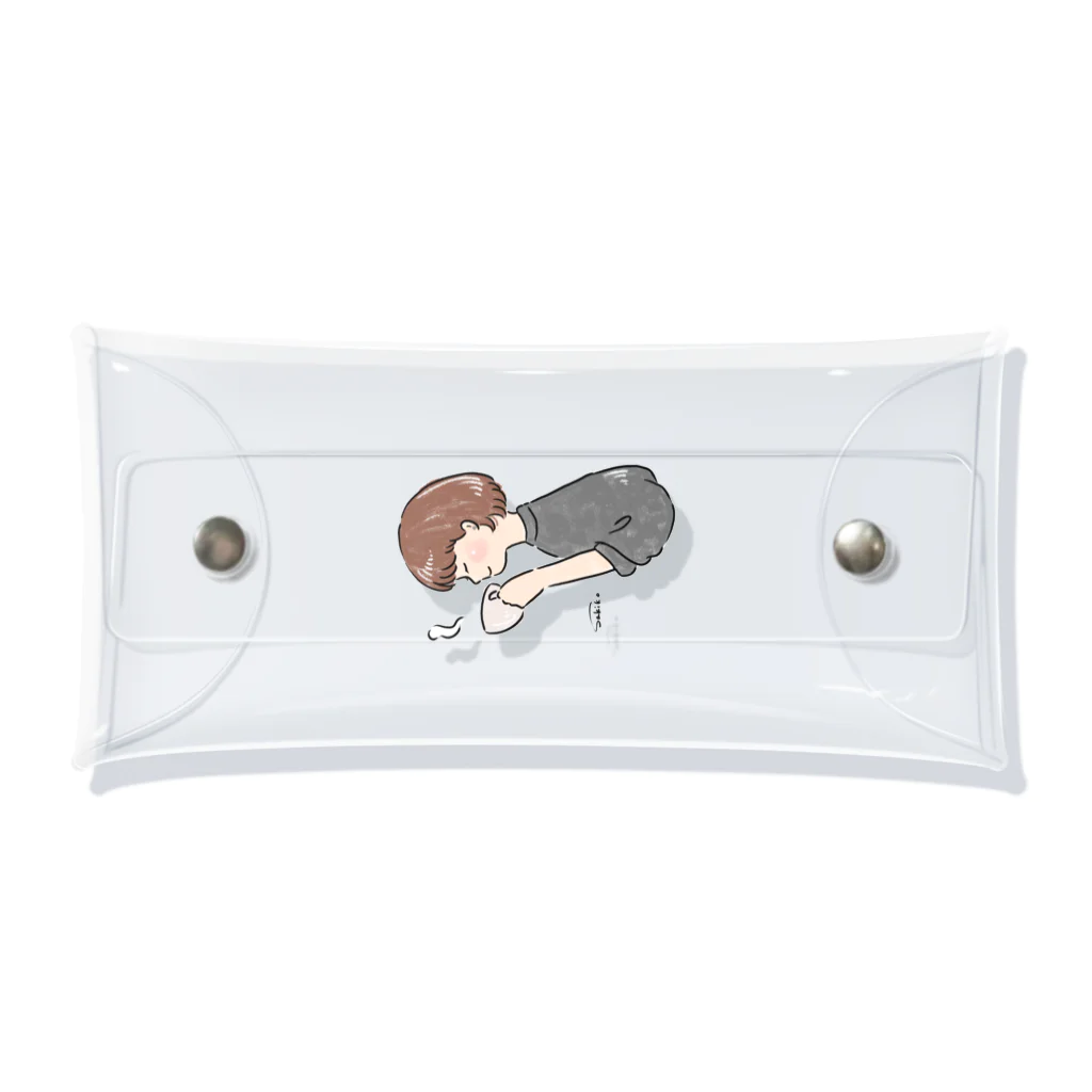 Sakikoのほっとひと息つく女の子　グレー Clear Multipurpose Case